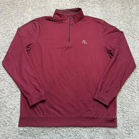 Rhoback Mens Large Performance Pullover 1/4 Zip Golf Stretch Long Sleeve - Picture 1 of 7